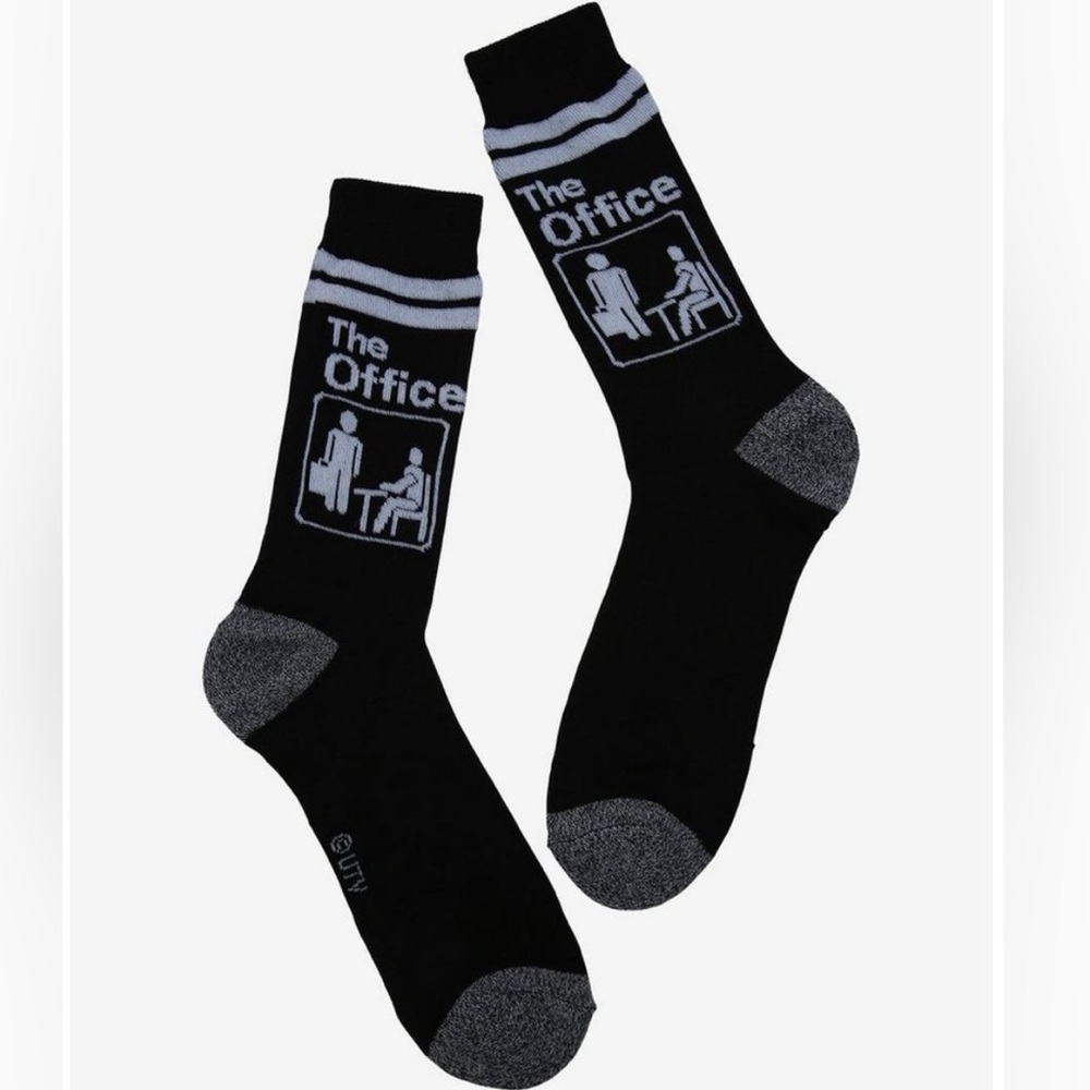 The Office TV Show Logo Black Crew Socks